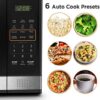 Side profile showing the compact 20.6 inch depth of the Black+Decker 1000W stainless steel microwave oven.