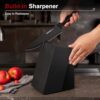 Complete 15-piece German stainless steel knife set with non-stick black coating