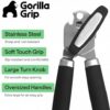GORILLA GRIP Upgraded Model Stainless Steel Manual Can Opener, Black