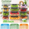Canfanni 40 Piece Glass Food Storage Containers with Airtight Lids