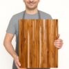 An elegant Teak Wood Cutting Board styled as a serving platter for hosting guests