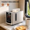 Toaster 2 Slice Touch Screen, Smart Toaster Wide Slot, Full Stainless Steel