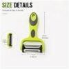 A SamLng 3 in 1 vegetable peeler set showing the versatile grating and slicing functions side by side.