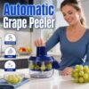 User pressing the one-touch button to operate the automatic fruit peeler machine