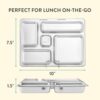 Healthy lunch packed inside a PlanetBox Rover stainless steel bento box with 5 sections
