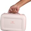 Side profile of the stylish insulated mini lunch box with its adjustable 57.3-inch shoulder strap.