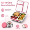 Insulated 7oz thermal jar inside the Pawtong stainless steel bento box kit for warm soup or cold yogurt.