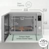 Lifestyle shot showing the Panasonic HomeChef oven cooking a roast dinner using its convection and air fry functions.