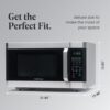 Side profile of the compact Farberware microwave designed for home or office kitchen countertops.