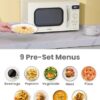 Interior view of the COMFEE' retro microwave featuring the convenient position-memory turntable.