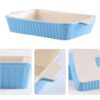 MALACASA Casserole Dishes for Oven, Ceramic Bakeware Set of 4, Blue