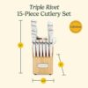 Full 15-piece knife set with block including the sharpening steel and all-purpose shears