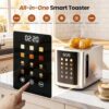 Toaster 2 Slice Touch Screen, Smart Toaster Wide Slot, Full Stainless Steel