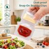 QCQHDU snack containers with lids being packed with fresh fruit and dressings for a convenient picnic meal
