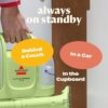 A compact Bissell Little Green machine stored neatly on a closet shelf for easy organization.