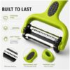 Professional chef using the SamLng 3 in 1 kitchen tool to quickly slice cucumbers for a fresh salad.