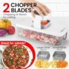 Professional food prep using the multi-functional mandoline slicer for uniform cubes