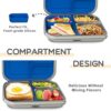 Side profile of the durable 304 stainless steel bento box featuring smooth, child-friendly edges