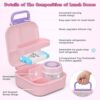 Child holding the pink horse insulated lunch bag with shoulder strap and carry handle