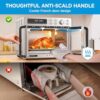 Detailed view of the included air fry basket, baking rack, and tray accessories for the Midea Flexify oven.