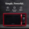 The Farberware 1.1 cu ft countertop microwave in a modern kitchen setting showing its compact design.