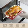 MALACASA Ceramic Casserole Baking Dishes Set of 4, Red with Handles