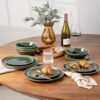 AmorArc Ceramic Dinnerware Sets for 6, 18Pcs Plates and Bowls Sets Dishes