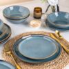 AmorArc Ceramic Dinnerware Sets for 4, 12Pcs Plates and Bowls Sets Dishes