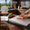 Titanium Cutting Boards for Kitchen, Non-Toxic Pure Titanium Chopping & Kneading Board with Cutting Mat, Dishwasher Safe for Meat, Fruit, Vegetables & Bread,20 * 16