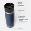 YETI Rambler 16 oz Travel Bottle, Stainless Steel, Vacuum Insulated with Leakproof Commuter Cap, Olive/King Crab Orange