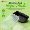 Top-down view of Glotoch 100-piece meal prep containers in a professional kitchen setting