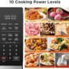 An in-use shot of the BLACK+DECKER microwave air fryer combo cooking a meal with its versatile 5-in-1 functions.