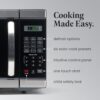 Displaying the ten power levels and multi-stage cooking options on the microwave LED screen.