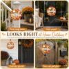 Side angle view of the small fall wreath showcasing its compact size and seasonal texture