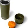 YETI Rambler 16 oz Travel Bottle, Stainless Steel, Vacuum Insulated with Leakproof Commuter Cap, Olive/King Crab Orange