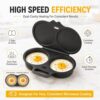 2026 New Dual Cavity Microwave Egg Poacher With Lid & Handle，Dark Gray