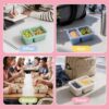 6 Pack Bento Snack Boxes, 2 Compartments, Wheat Straw