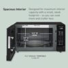 The Panasonic microwave heating a meal using Inverter Technology for even, consistent results.