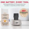 Dash cordless hand mixer kit in French Grey with charging base and recipe guide