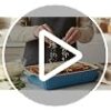 MALACASA Casserole Dishes for Oven, Ceramic Bakeware Set of 4, Blue