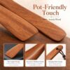 Ergonomic handle detail of the DNWYPRI acacia wood spatula set for comfortable grip