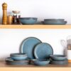 AmorArc Ceramic Dinnerware Sets for 4, 12Pcs Plates and Bowls Sets Dishes