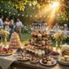 Wooden 4 Tier Cupcake Stand for 50 Cupcakes,Cupcake Holder,Cupcake Tower,Tiered Tray Stand for Birthday Bar Décor Weddings,Parties Events, Dark Brown