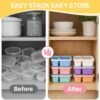 6 Pack Bento Snack Boxes, 2 Compartments, Wheat Straw