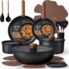 Carote 21pcs detachable handle cookware set neatly stacked for optimal kitchen storage
