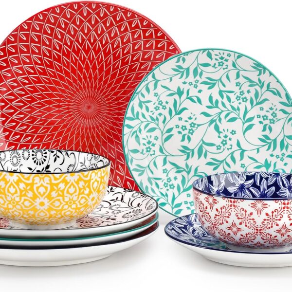vancasso SELENE Floral Porcelain Dinnerware Set for 4
