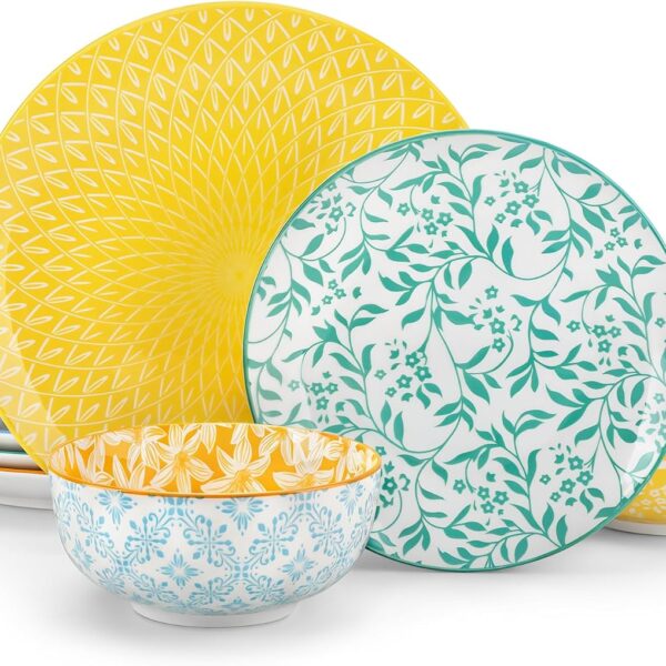 vancasso SELENE Floral Porcelain Dinnerware Set for 4