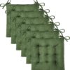 6 Pack Chair Cushions for Dining Chairs 15.5"x15.5" Green