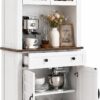 Garvee 72 in Tall Kitchen Pantry Cabinet, White