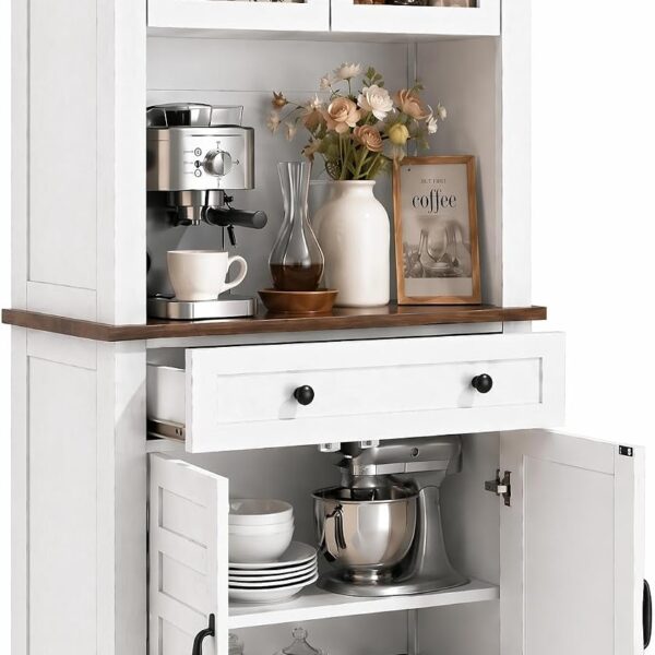 Garvee 72 in Tall Kitchen Pantry Cabinet, White